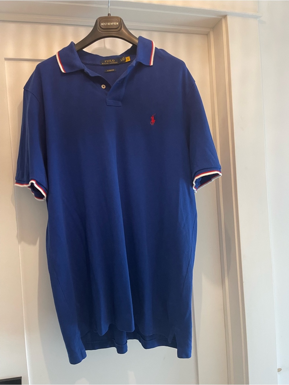 Ralph Lauren Blue Polo with Red Logo and Trim